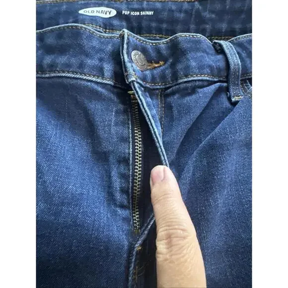 Old Navy Pop Icon Skinny Jeans Womens Sz 14 Blue Light Wash Denim‎ Stretch - Picture 6 of 14